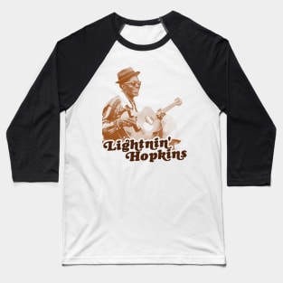 Retro Lightnin Hopkins Sepia Tribute Baseball T-Shirt